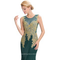 Grace Karin Hot Sale Sleeveless Elegant Golden Appliques Ball Gown Dark Green Evening Dress 2016 GK000026-5